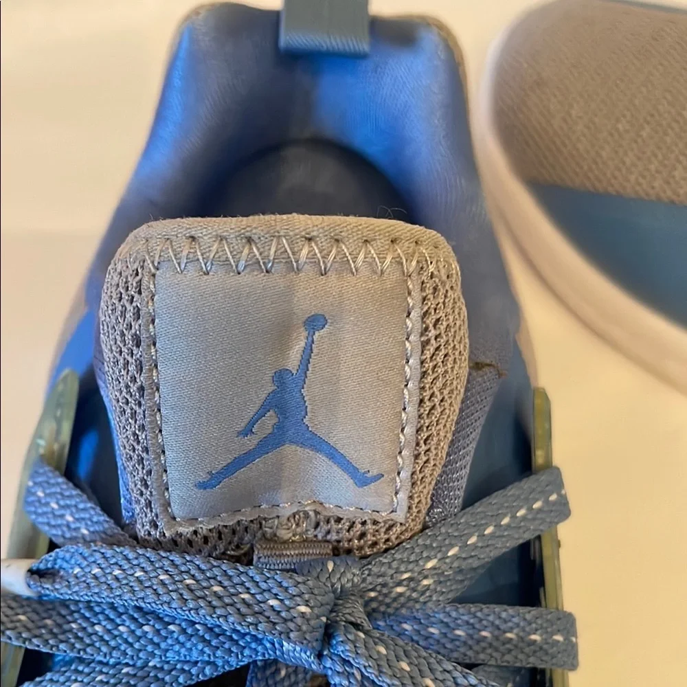 Jordan Blue and Gray Athletic Shoes with Streamlined Design